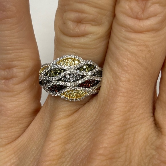 Suzy Levian Sterling Silver Multicolor CZ Ring Size NWT - Picture 8 of 8